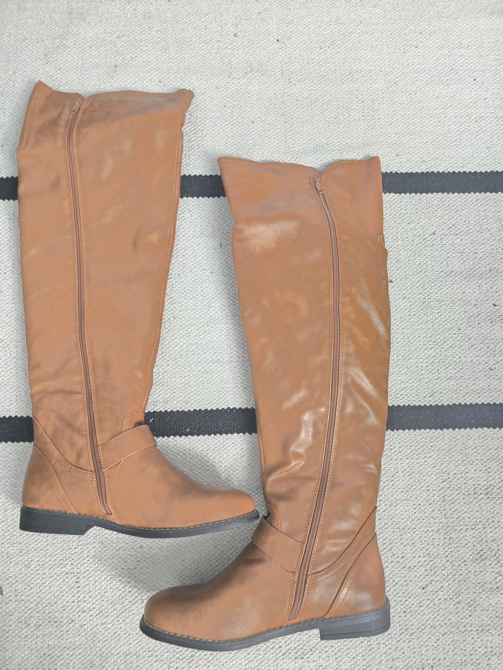 JustFab Over-the-Knee Boots in Cognac Brown